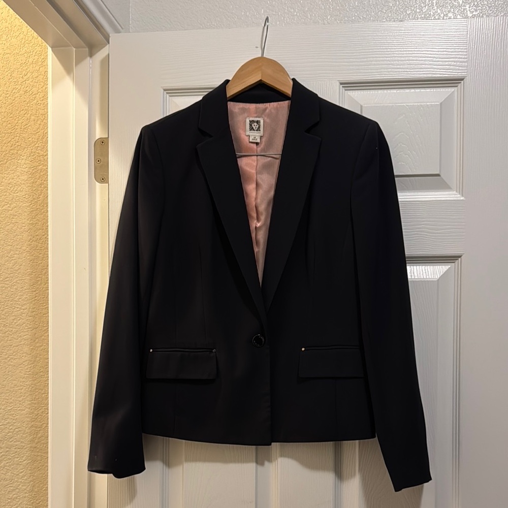 Anne Klein Black Blazer with Notched Lapels